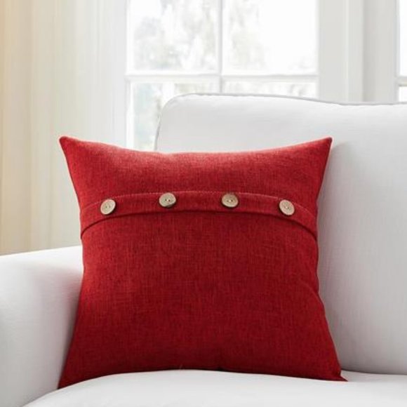 Decorative Throw Pillow Covers Cases Cottage Farmhouse Accent Fall Decor Red 18" - Picture 2 of 6